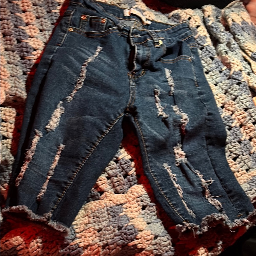 Distressed Blue Women's Jeans
